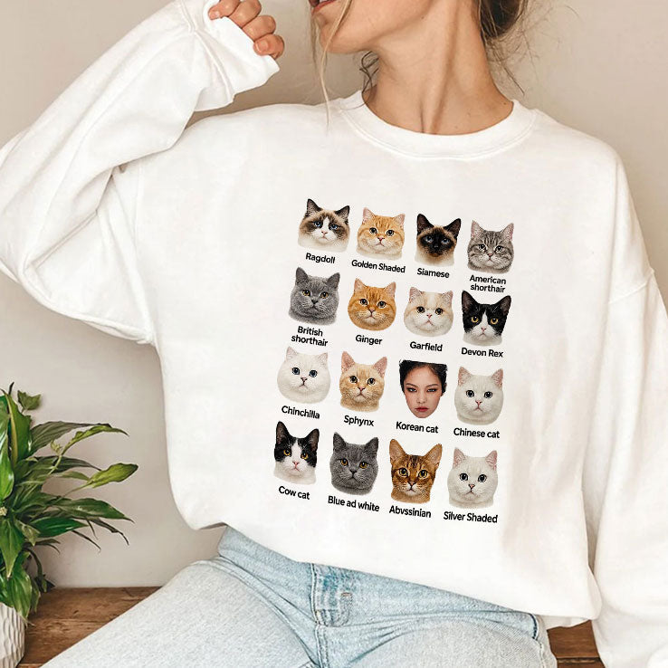 Kpop Cat Breed Chart Jennie Blackpink Meme T Shirt Unisex