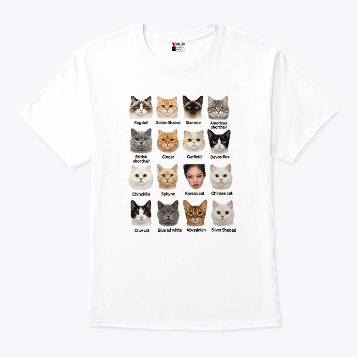 Kpop Cat Breed Chart Jennie Blackpink Meme T Shirt Unisex