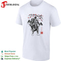 Kratos God of War Japanese sumi-e ink cherry blossom art shirt Unisex