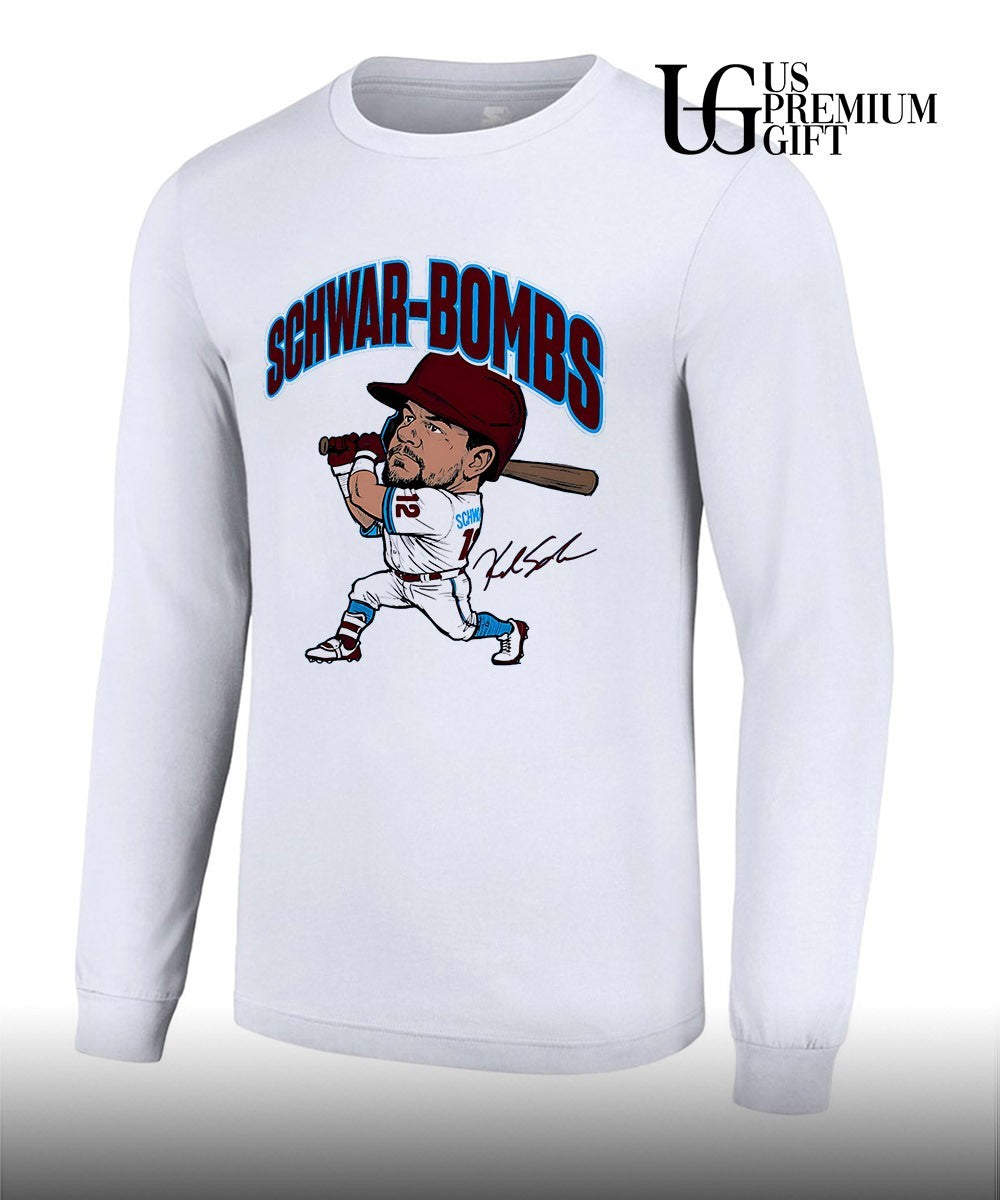 Kyle Schwarber Philadelphia Phillies baseball SchwarBombs signature caricature shirt Unisex