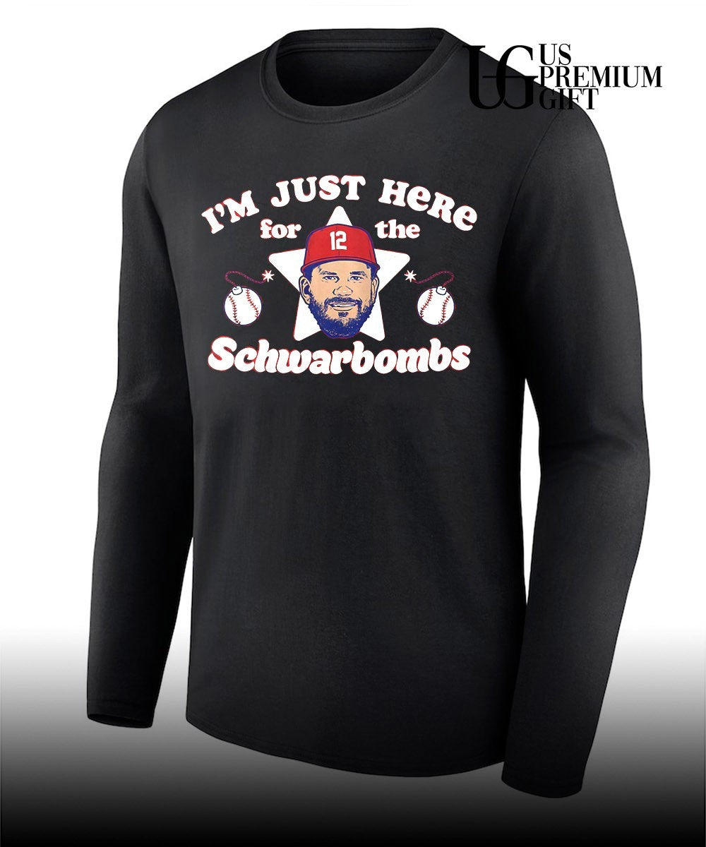Kyle Schwarber big head I’m Just Here For The Schwarbombs Philadelphia Phillies baseball signature shirt