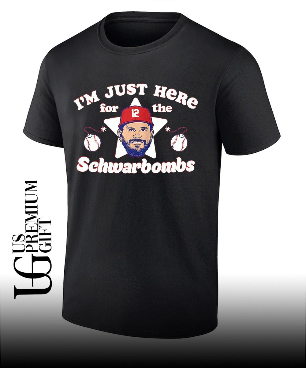 Kyle Schwarber big head I’m Just Here For The Schwarbombs Philadelphia Phillies baseball signature shirt