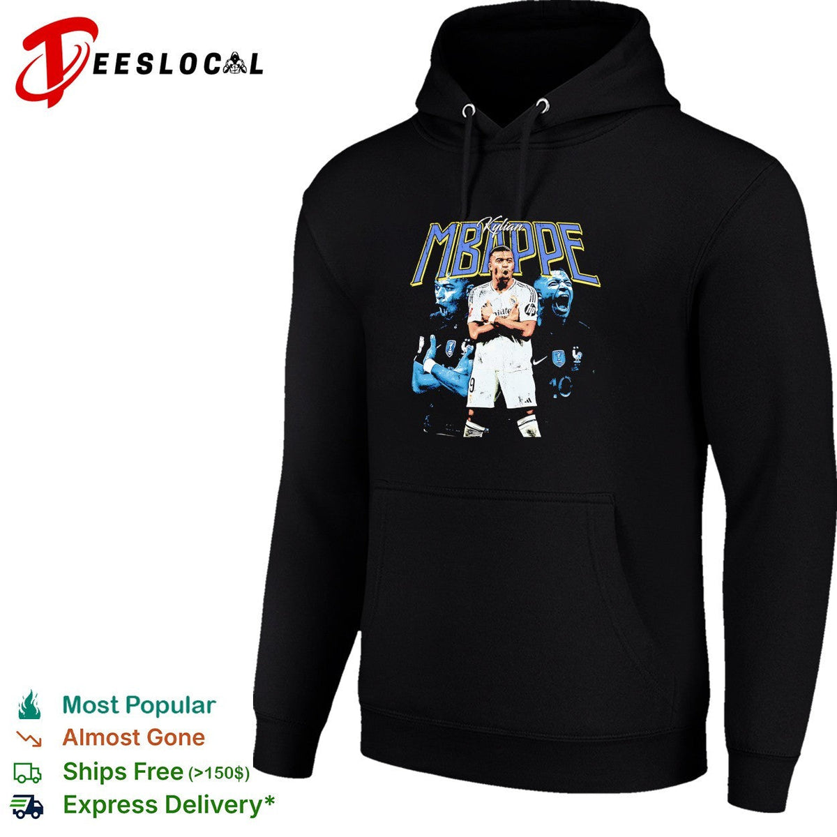 Kylian Mbappe Real Madrid France portrait shirt Unisex