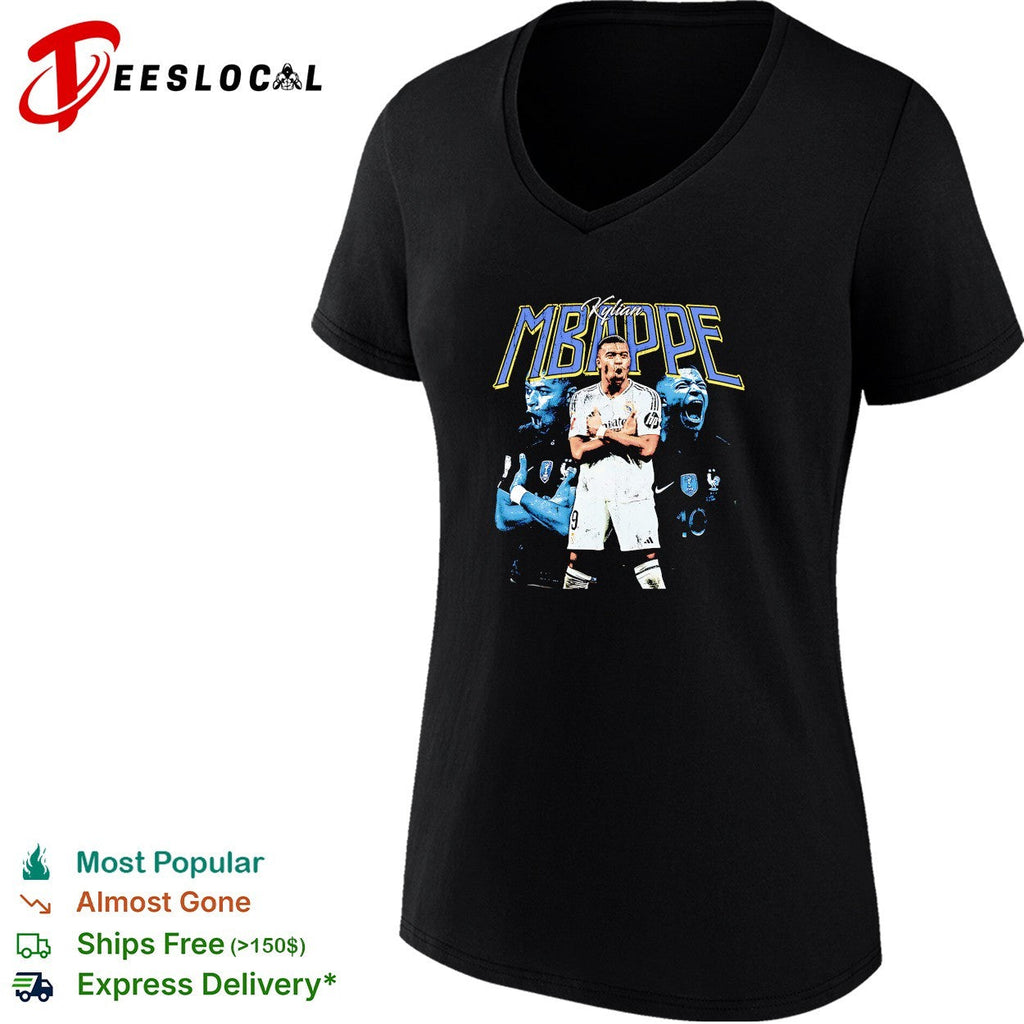 Kylian Mbappe Real Madrid France portrait shirt Unisex