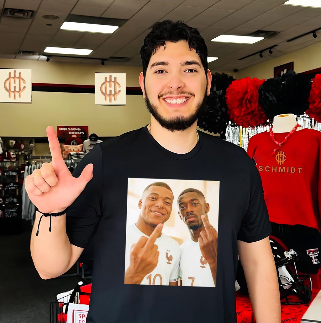 Kylian Mbappé and Ousmane Dembélé France National Team Middle Finger shirt Unisex
