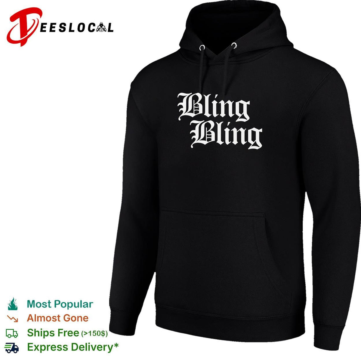Bling Bling gothic lettering graphic shirt Unisex