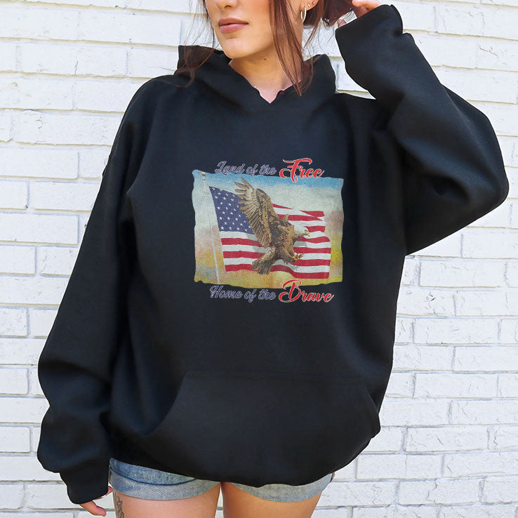 Land Of The Free Home Of The Brave America Flag Shirt Unisex