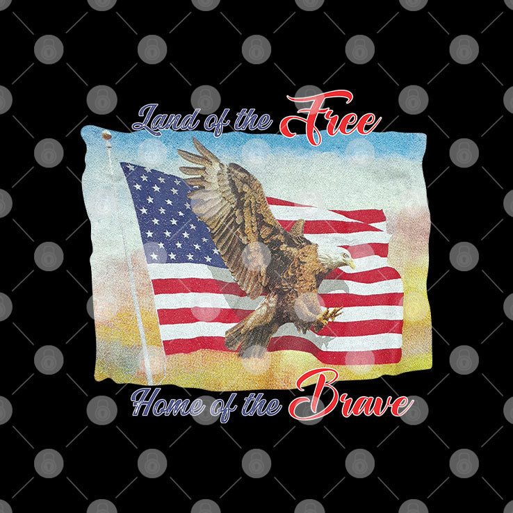 Land Of The Free Home Of The Brave America Flag Shirt Unisex