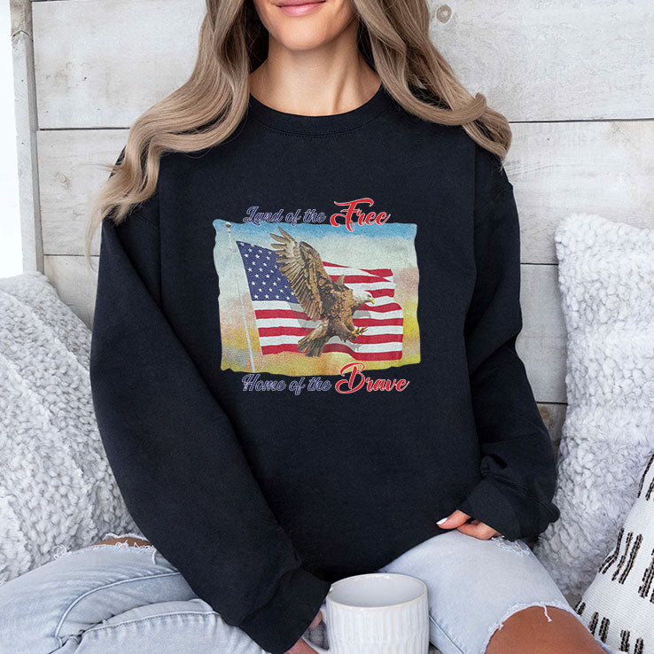 Land Of The Free Home Of The Brave America Flag Shirt Unisex