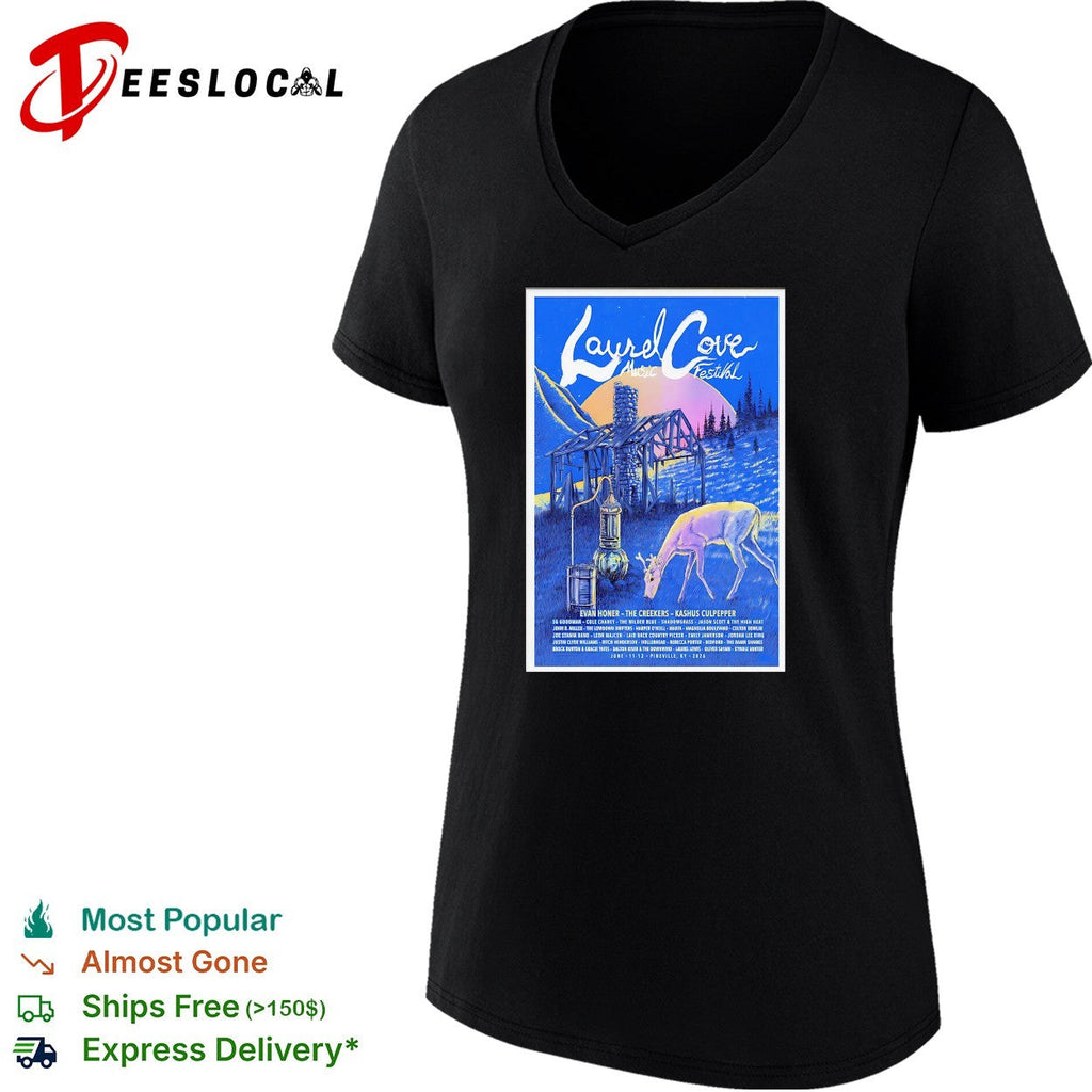 Laurel Cove Music Festival concert poster deer nature art shirt Unisex