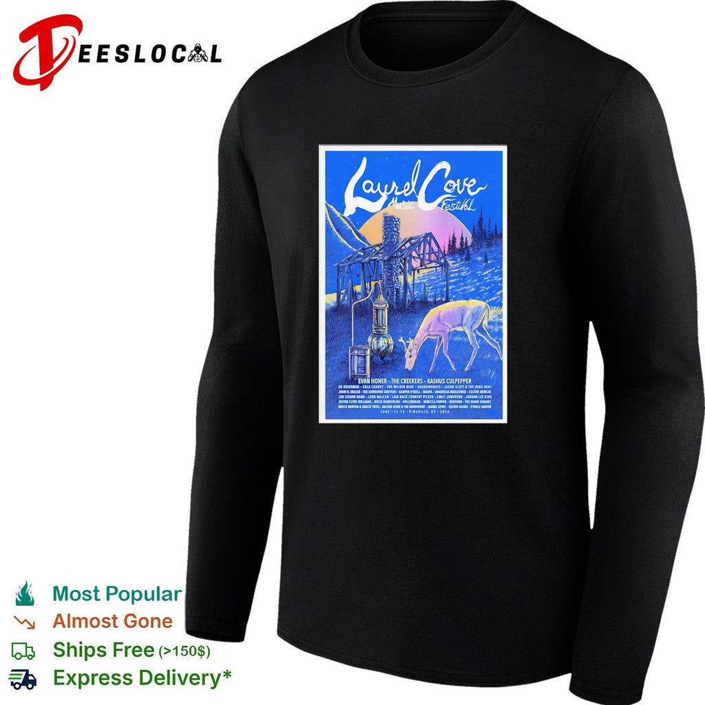 Laurel Cove Music Festival concert poster deer nature art shirt Unisex