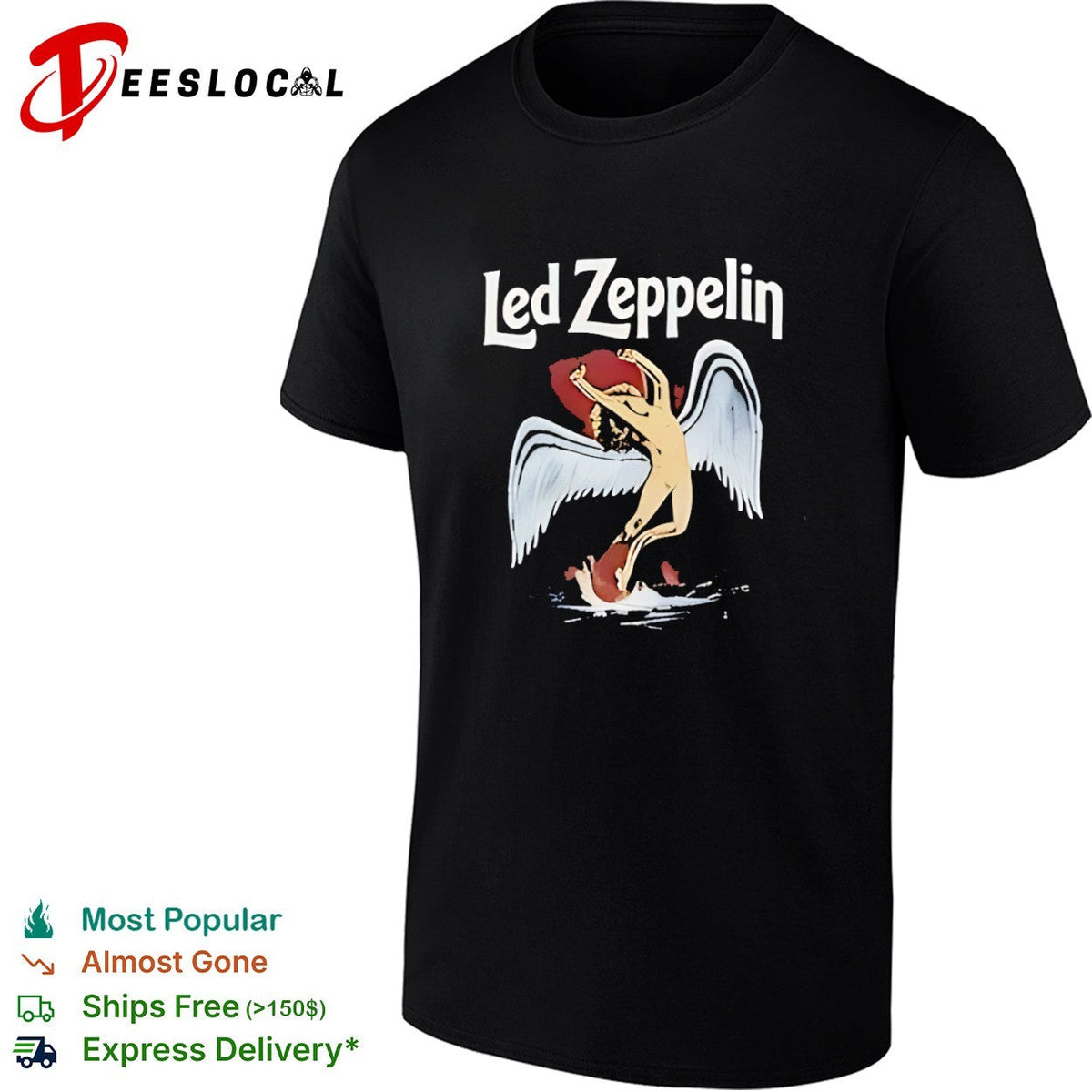 Led Zeppelin Icarus Swan Song Logo Rock Band Music Shirt Unisex