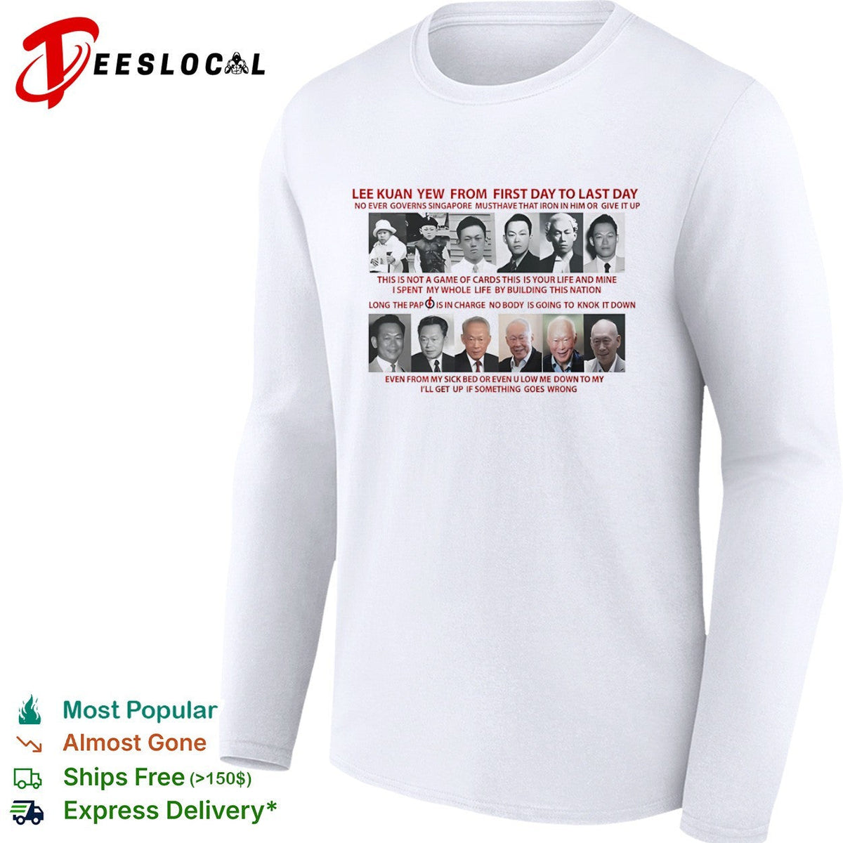 Lee Kuan Yew from first day to last day PAP shirt Unisex