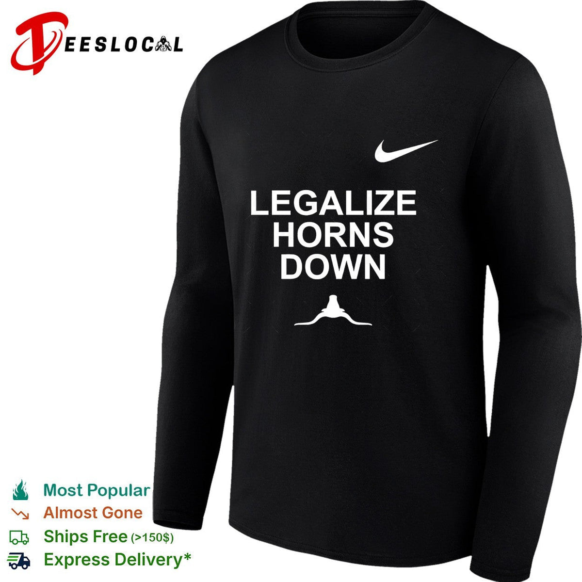Legalize horns down longhorn rivalry bold text shirt Unisex