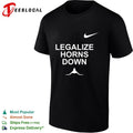 Legalize horns down longhorn rivalry bold text shirt Unisex