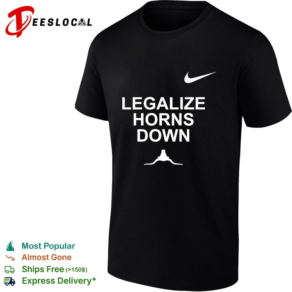 Legalize horns down longhorn rivalry bold text shirt Unisex