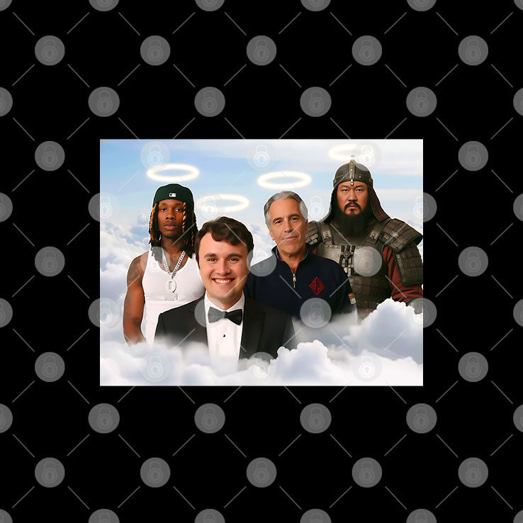 Legends in Heaven Heavy King Von Charlie Kirk Genghis Khan Jeffrey Epstein T Shirt Unisex