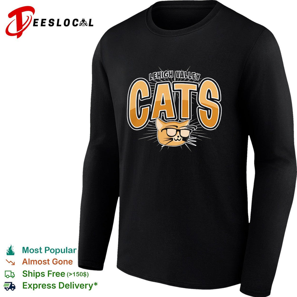 Lehigh Valley Cats nerdy cat with glasses shirt Unisex