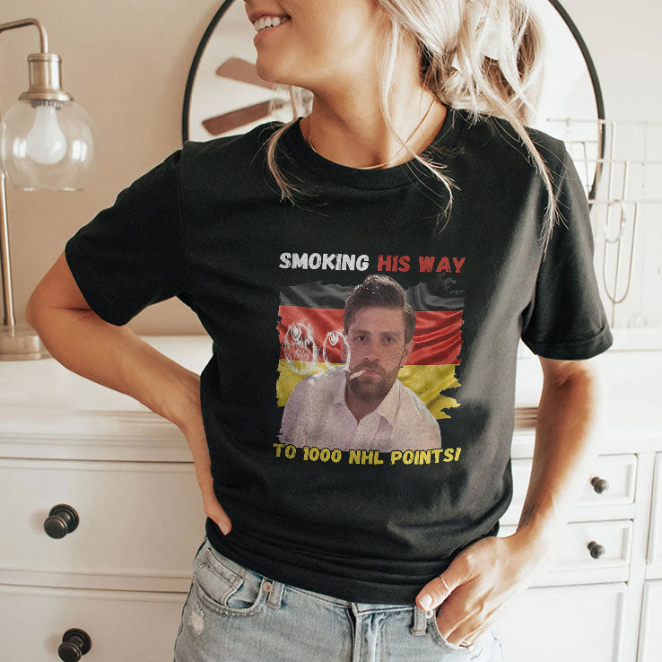 Leon Draisaitl Smoking His Way To NHL 1000 Points Shirt Unisex