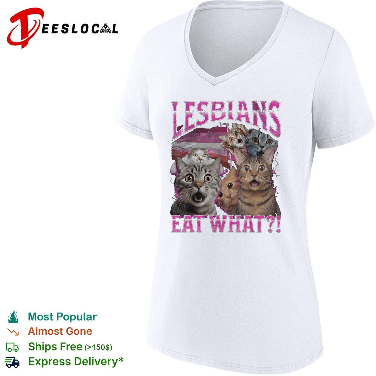 Lesbians eat what funny cat meme shirt Unisex