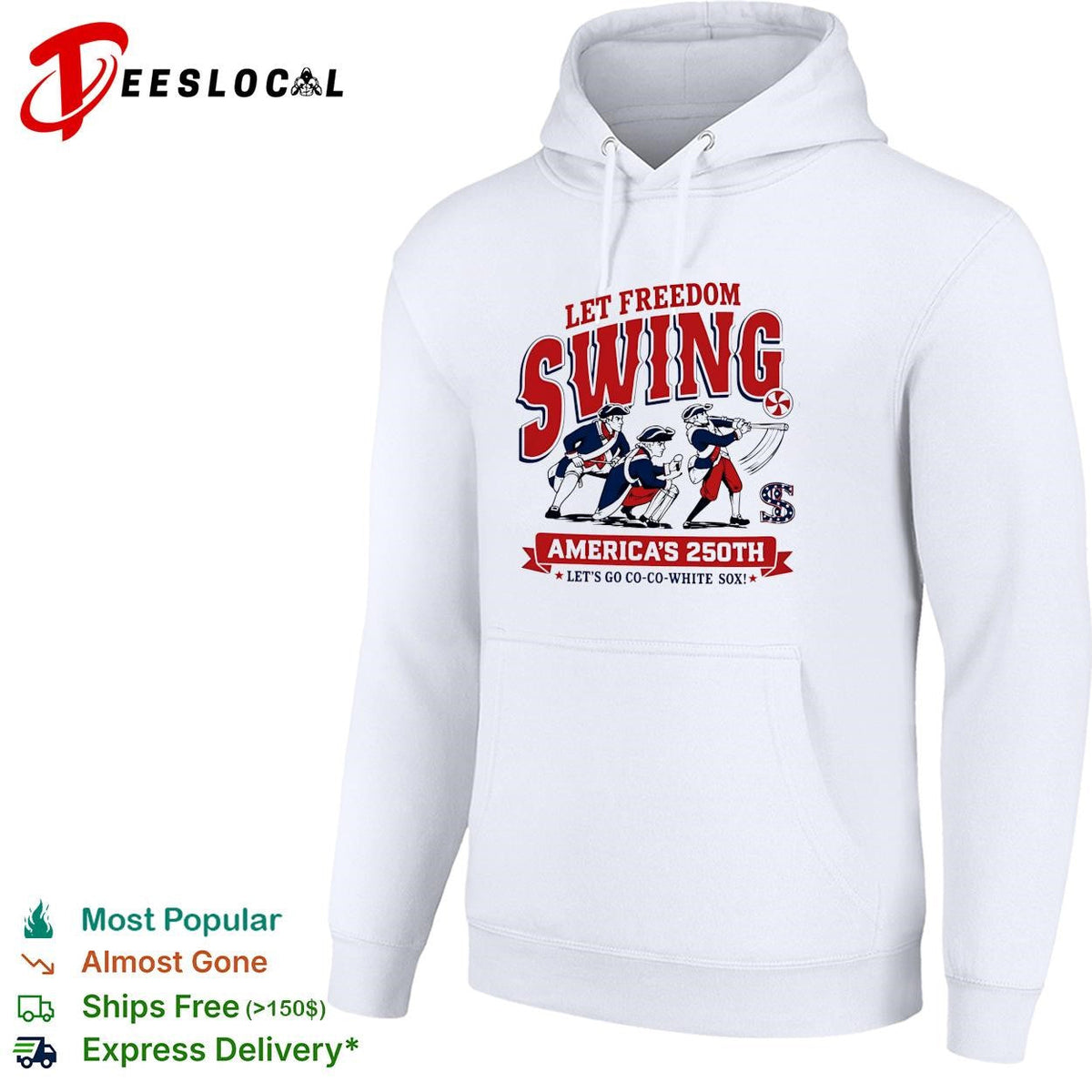 Let freedom swing colonial baseball players America’s 250th flag poster shirt Unisex