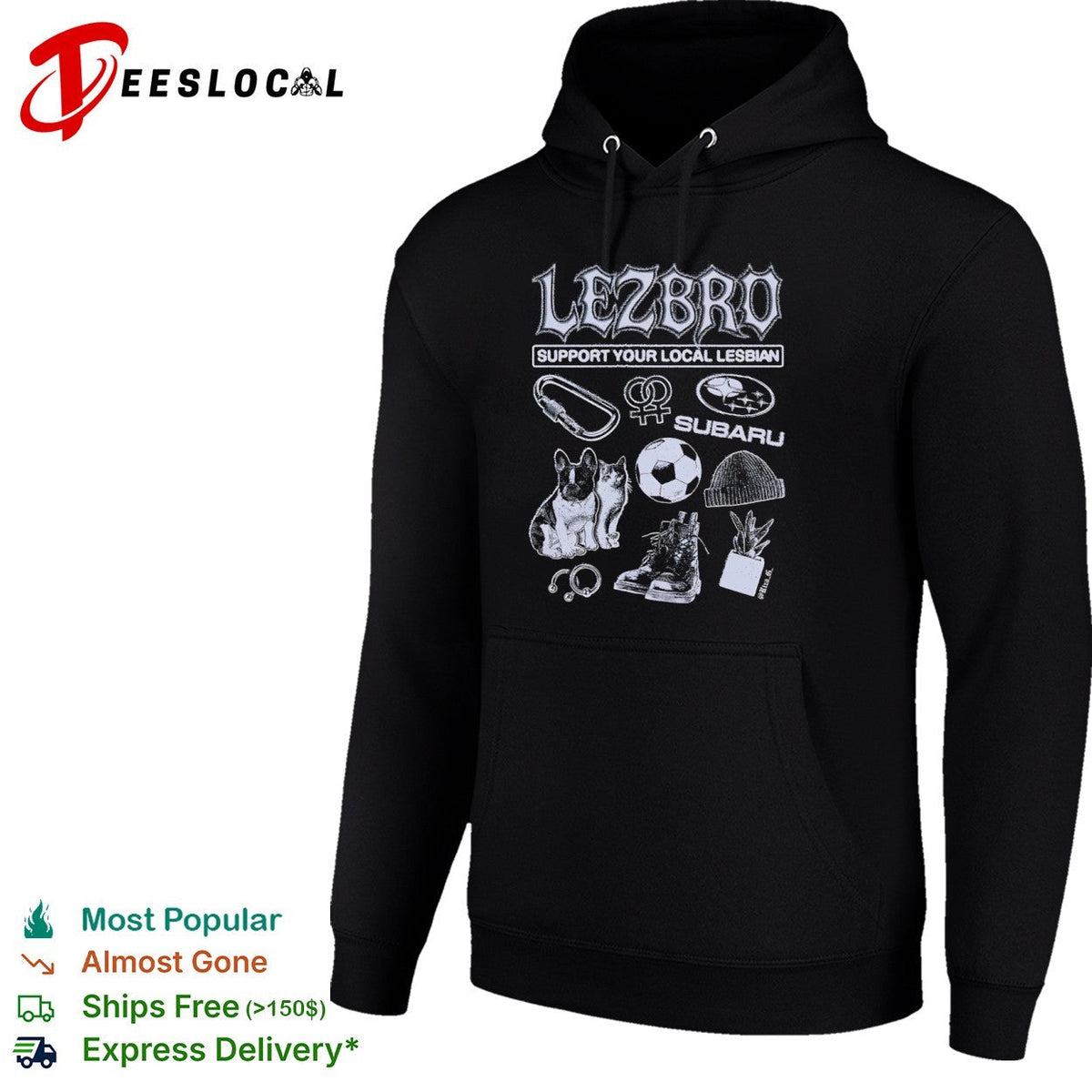 Lezbro support your local lesbian carbiner subaru soccer beanie boots shirt Unisex