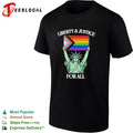 Liberty and Justice for All Statue of Liberty Progress Pride Flag shirt Unisex