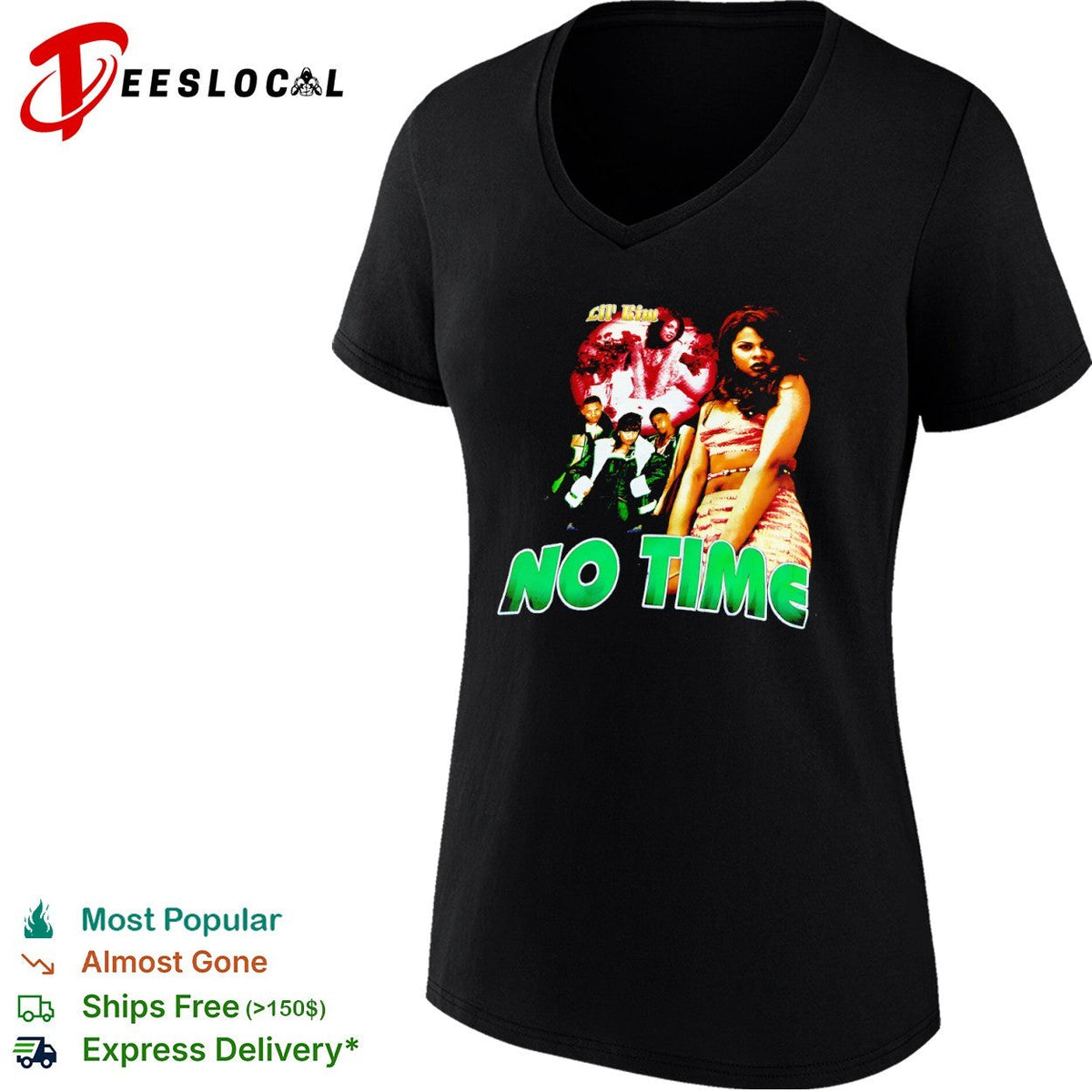 Lil Kim No Time concert 90s hip hop music artist apparel retro rap music shirt Unisex