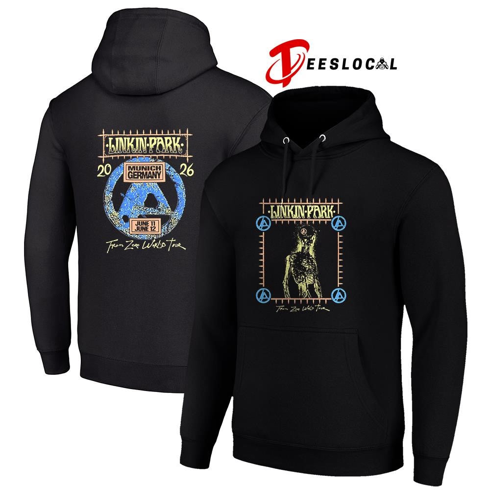 Linkin Park Munich Germany Allianz Arena From Zero tour skeleton shirt Unisex