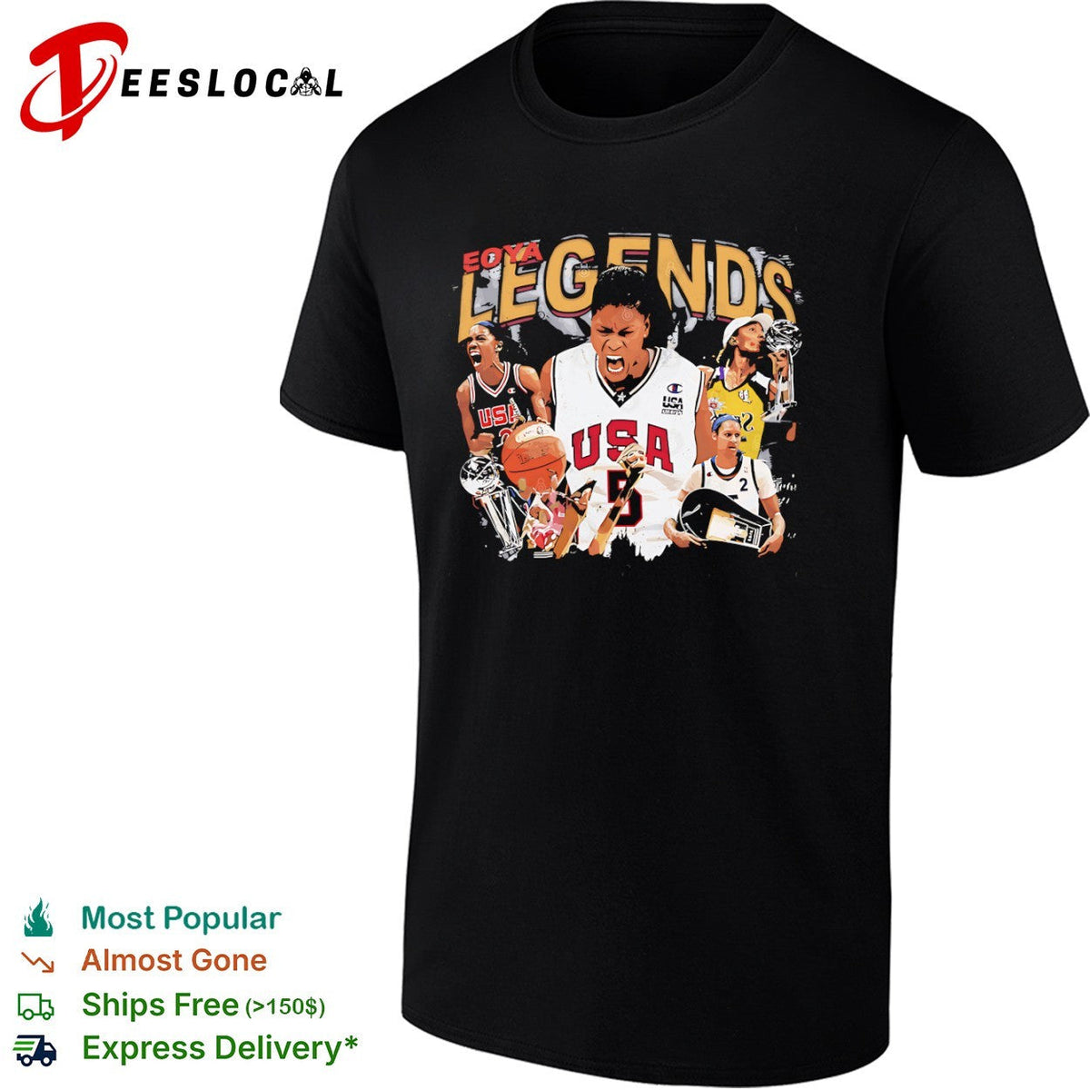 Lisa Leslie Sheryl Swoopes Cynthia Cooper WNBA eoya legends USA Basketball shirt Unisex