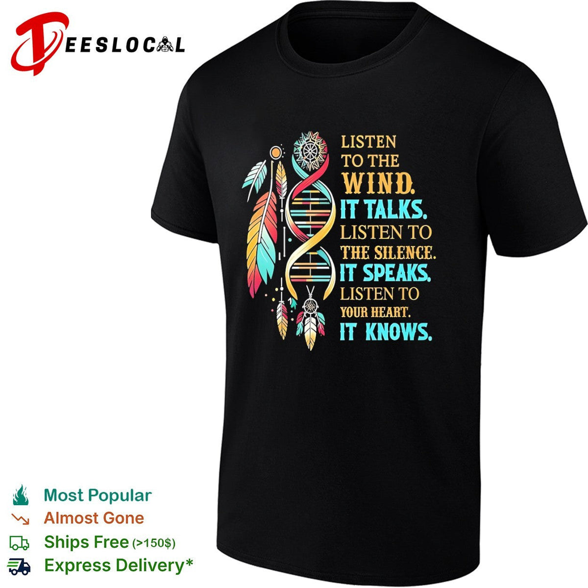 Listen to the wind it talks listen to the silence it speaks listen to your heart shirt Unisex