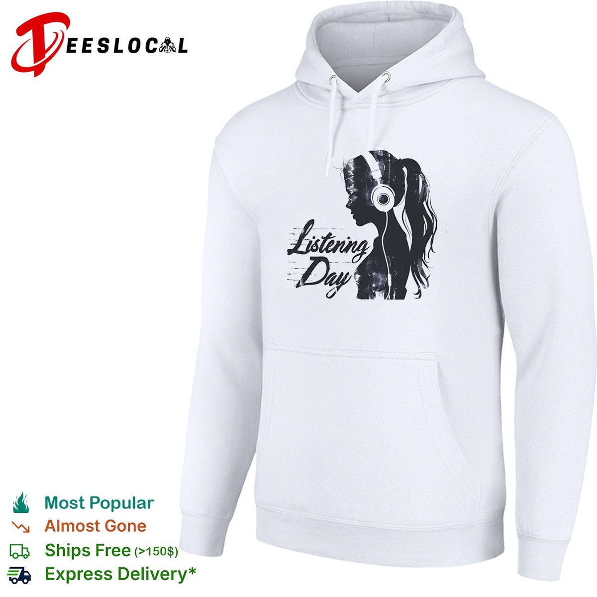 Listening Day silhouette headphones audio music concert abstract shirt Unisex