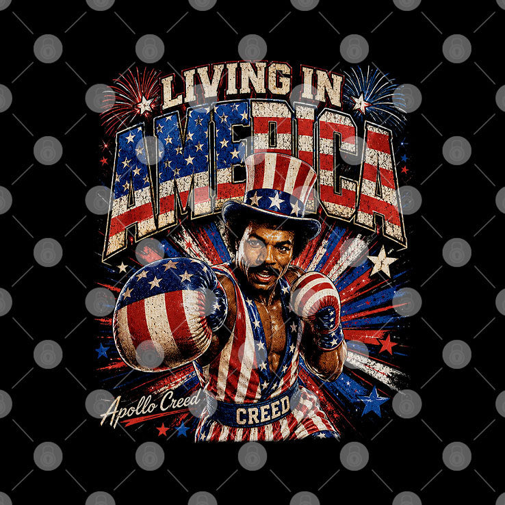 Living In America Rocky Apollo Creed 4th Of July T Shirt Unisex