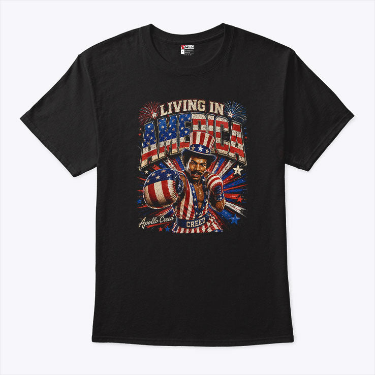 Living In America Rocky Apollo Creed 4th Of July T Shirt Unisex