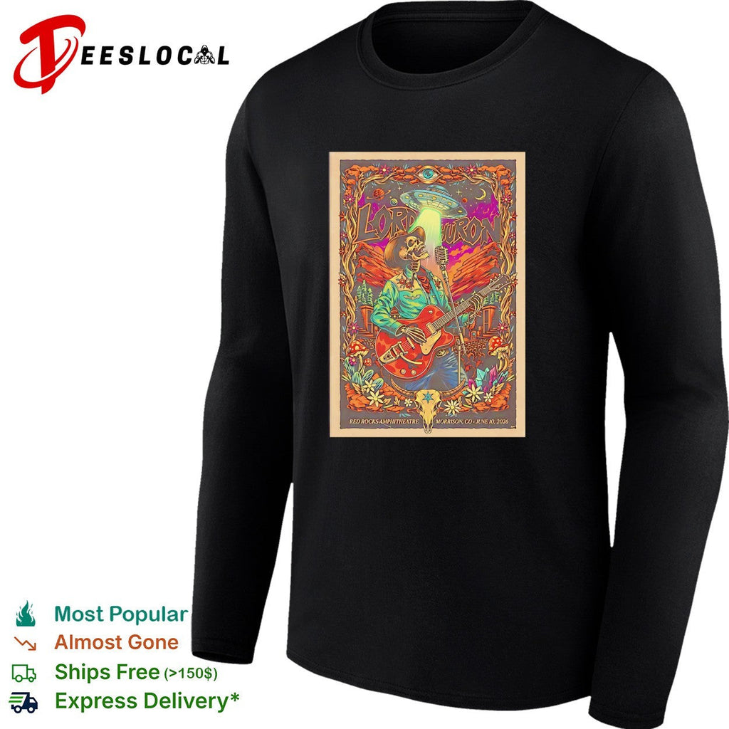 Lord Huron skeleton guitarist Red Rocks Morrison CO June 30 2026 concert poster shirt Unisex