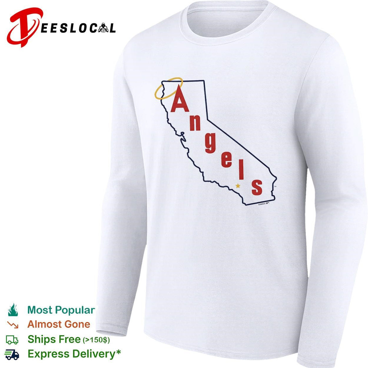 Los Angeles Angels California state silhouette Angels script logo shirt Unisex