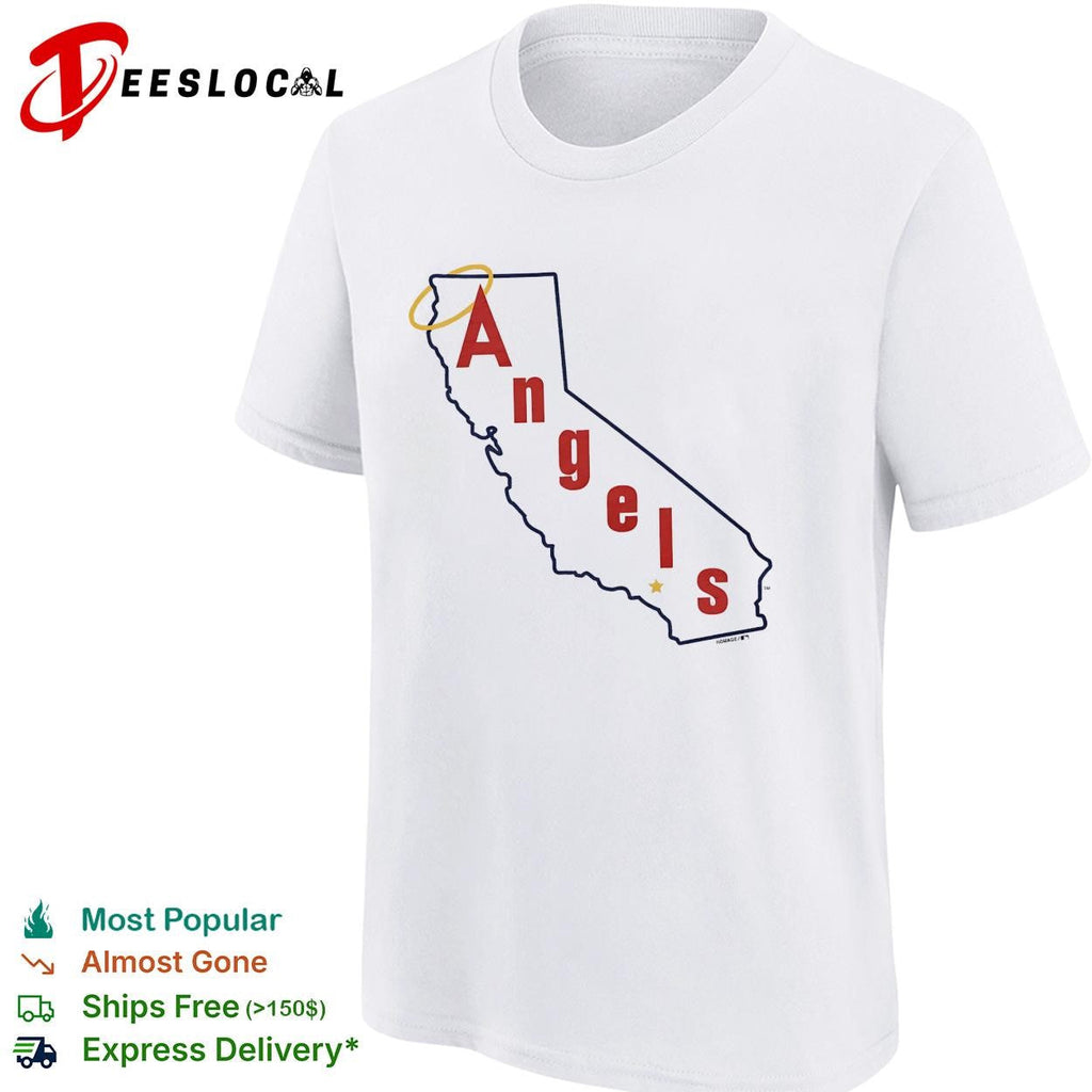 Los Angeles Angels California state silhouette Angels script logo shirt Unisex