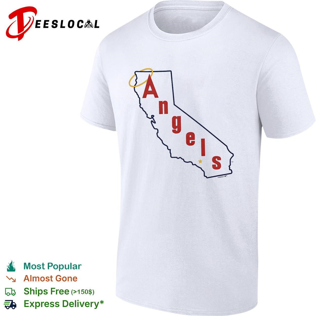 Los Angeles Angels California state silhouette Angels script logo shirt Unisex