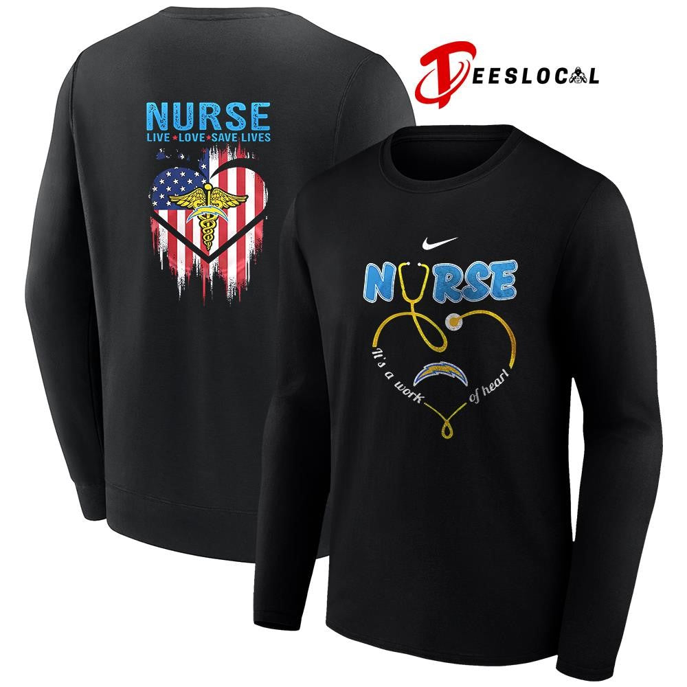 Los Angeles Chargers x Army nurse it’s a work of heart shirt Unisex
