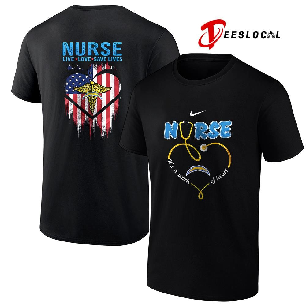 Los Angeles Chargers x Army nurse it’s a work of heart shirt Unisex
