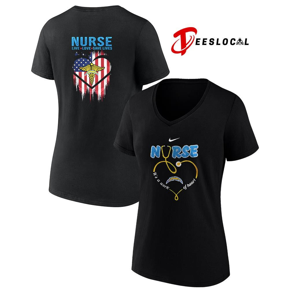 Los Angeles Chargers x Army nurse it’s a work of heart shirt Unisex