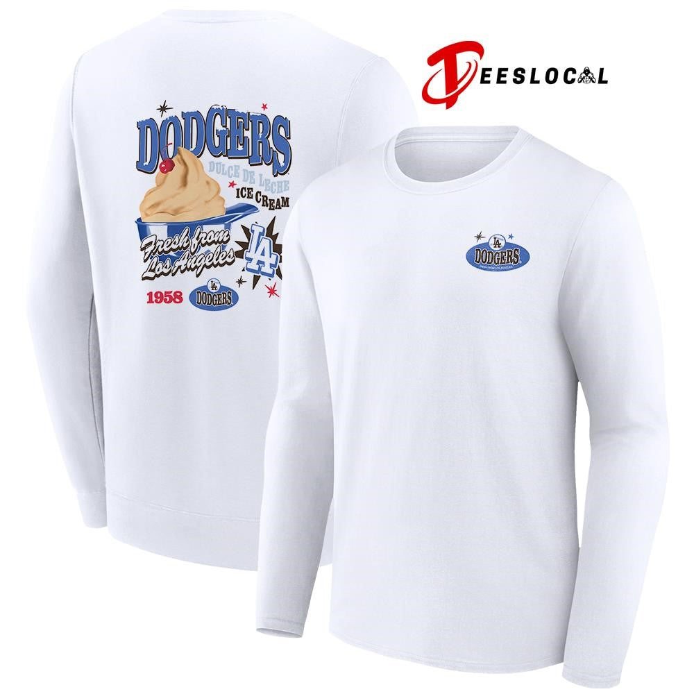Los Angeles Dodgers ’47 ice cream Parlor foundation dulce de leche 2 sided graphic shirt Unisex