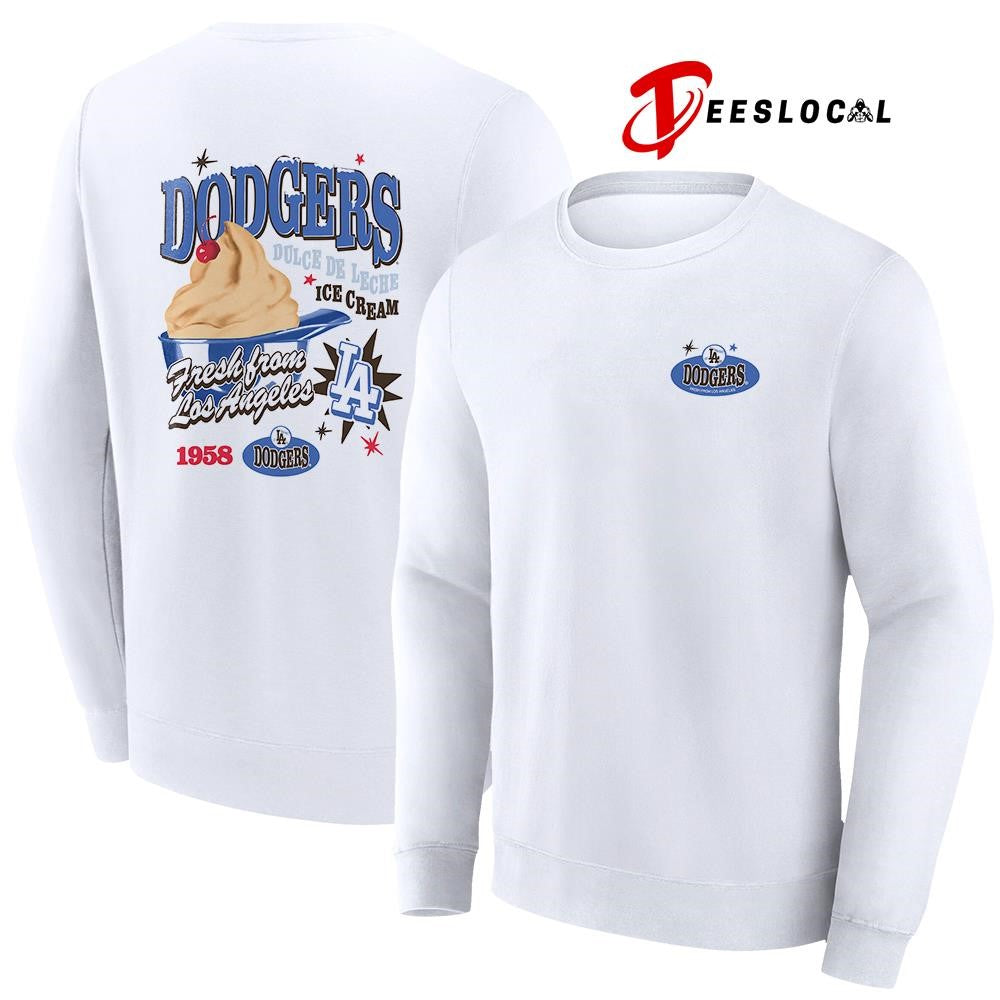 Los Angeles Dodgers ’47 ice cream Parlor foundation dulce de leche 2 sided graphic shirt Unisex