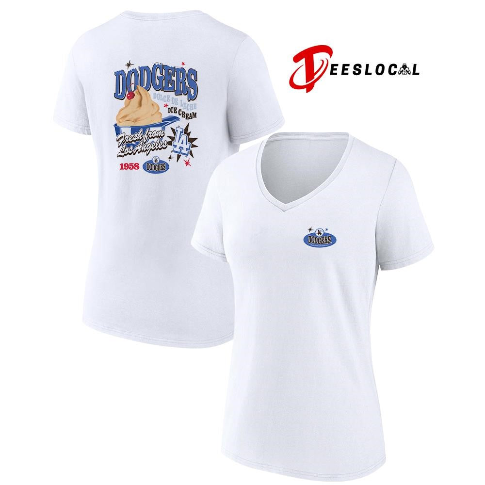 Los Angeles Dodgers ’47 ice cream Parlor foundation dulce de leche 2 sided graphic shirt Unisex