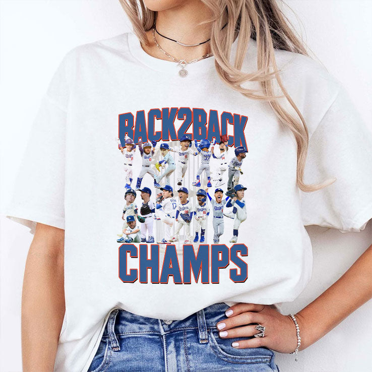 Los Angeles Dodgers Back2back Champs Shirt Unisex