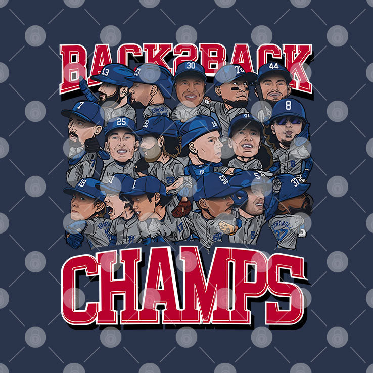 Los Angeles Dodgers Back2back Champs T Shirt Unisex