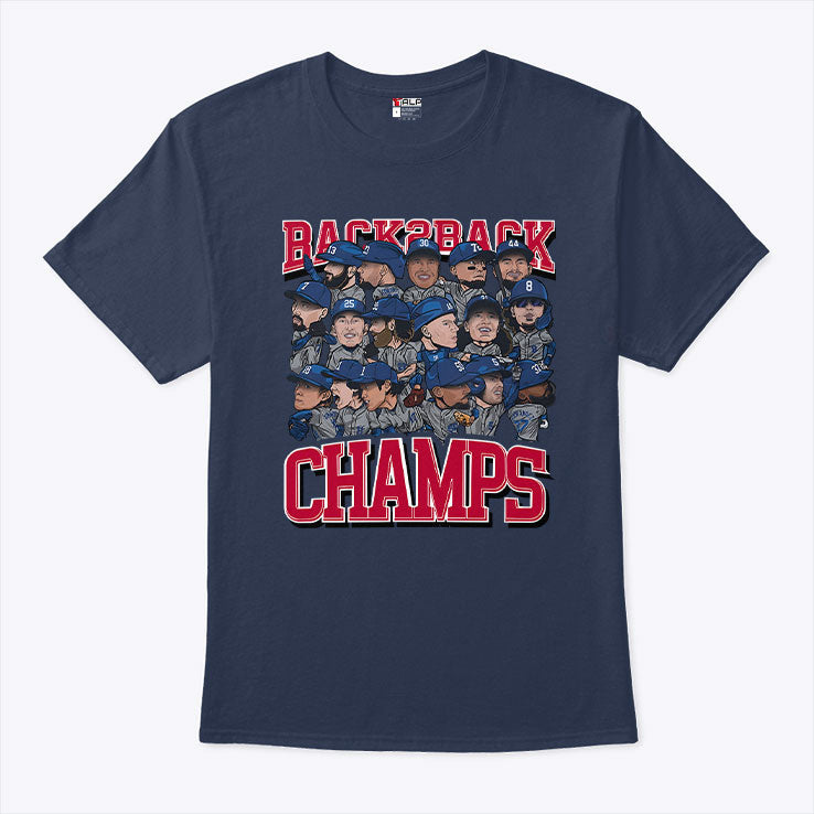 Los Angeles Dodgers Back2back Champs T Shirt Unisex