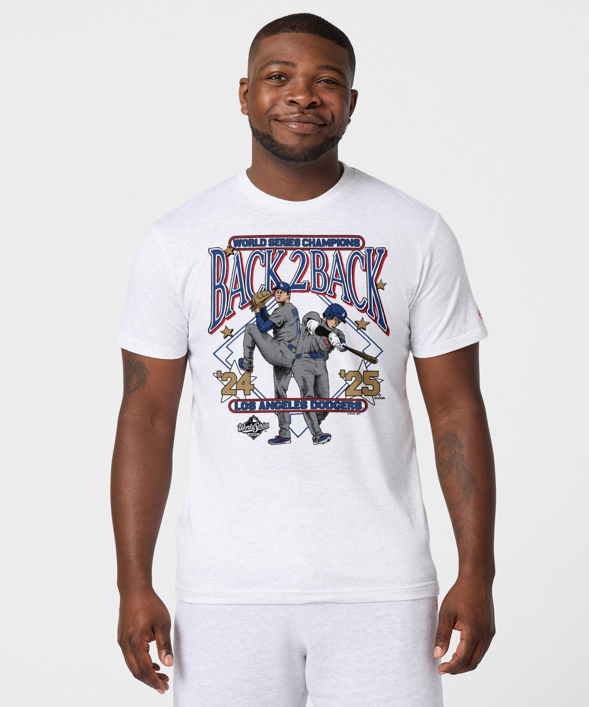 Los Angeles Dodgers Shohei Ohtani '24 '25 Back 2 Back World Series Champions Gold Label Unisex