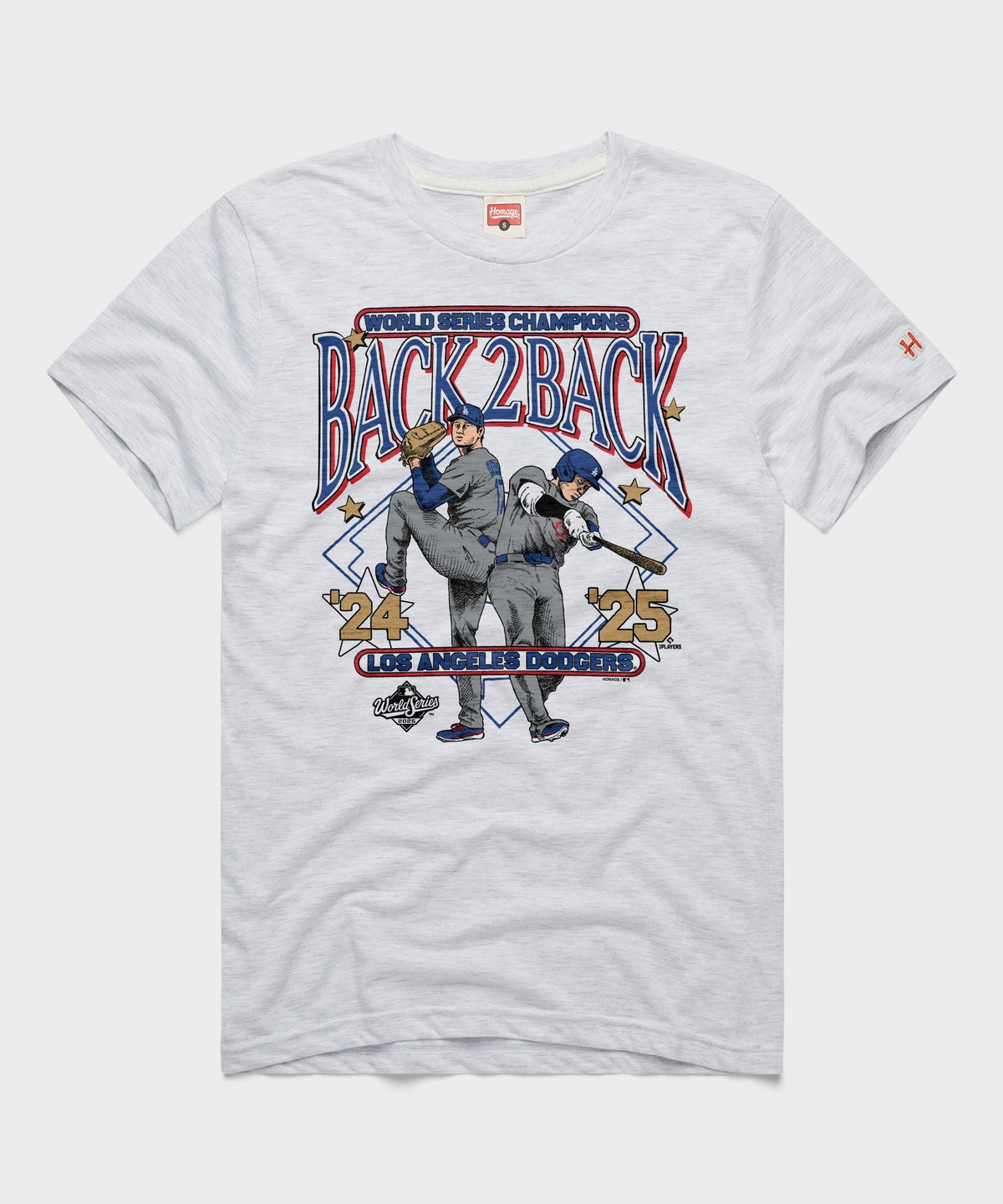 Los Angeles Dodgers Shohei Ohtani '24 '25 Back 2 Back World Series Champions Gold Label Unisex