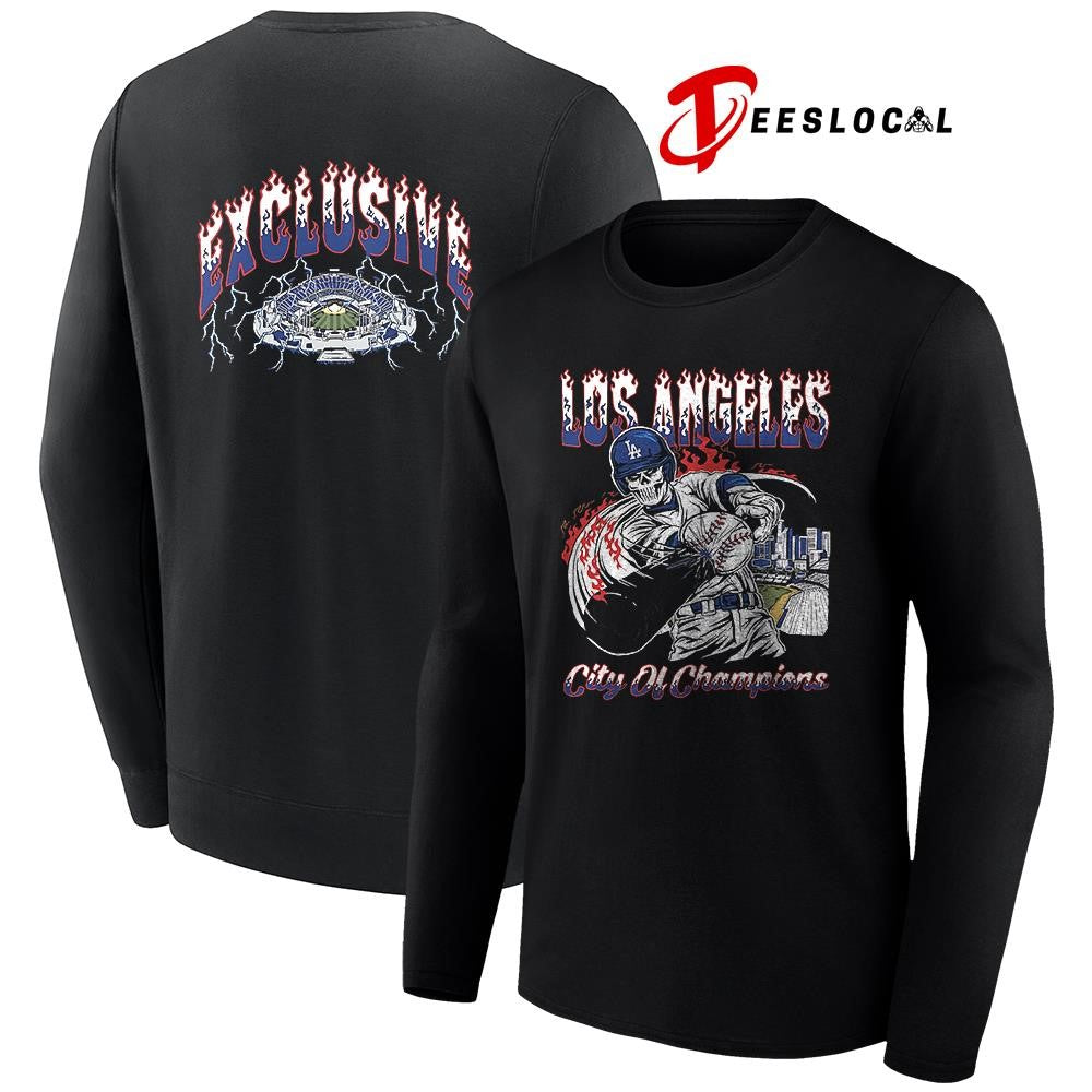 Los Angeles Dodgers city of champions exclusive skeleton stadium shirt Unisex